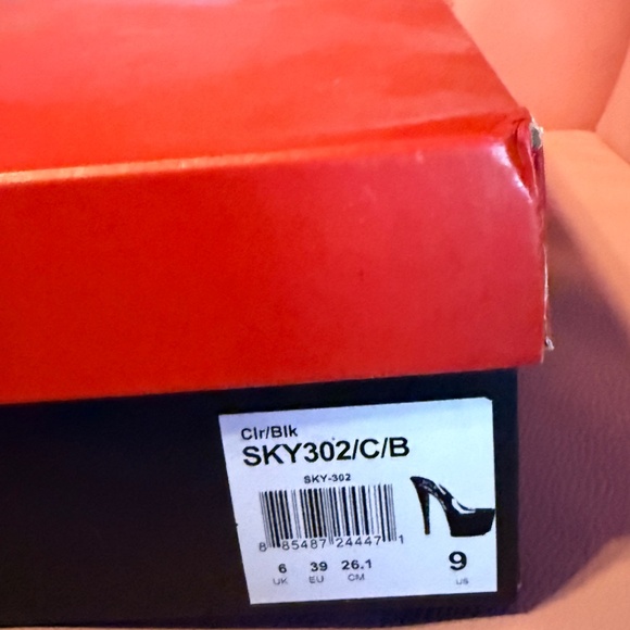 Pleaser 7" Stardust #702- Clear Rhinestone-Studded Slides- Size 9 - Picture 5 of 6